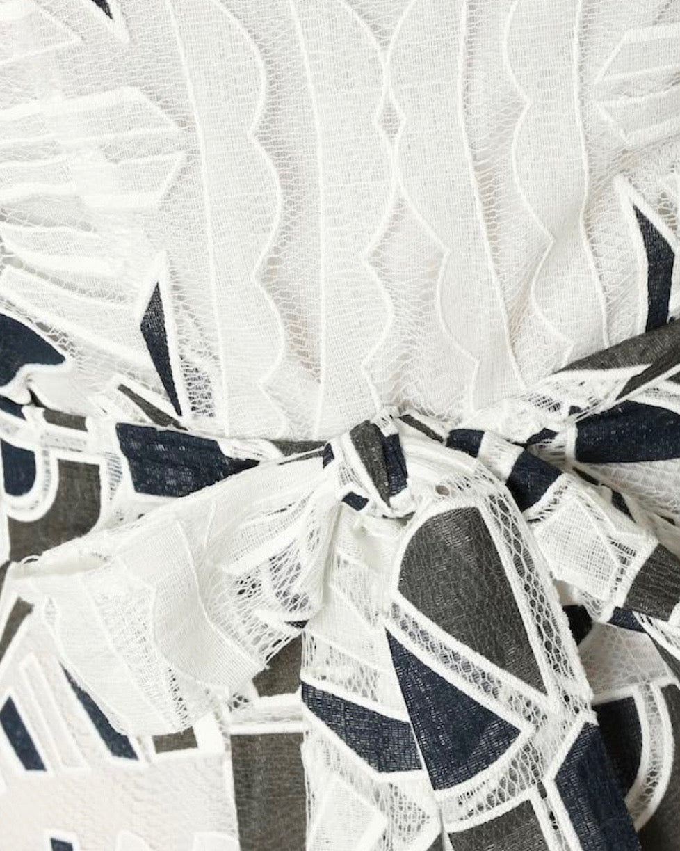 Once Upon a Dream Crochet Dress in White/Grey