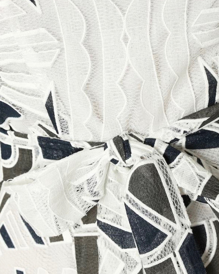 Once Upon a Dream Crochet Dress in White/Grey