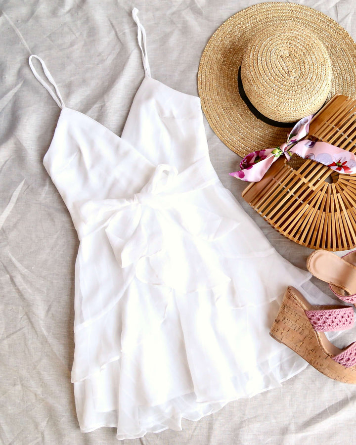 Keep it a Secret - Tiered Ruffle Dress - White