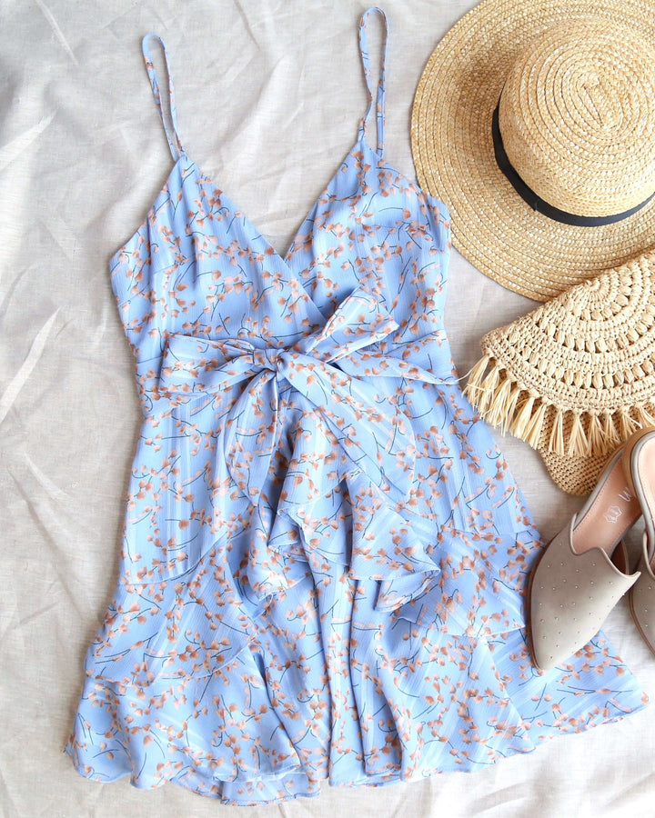 Keep it a Secret - Tiered Ruffle Dress - Blue