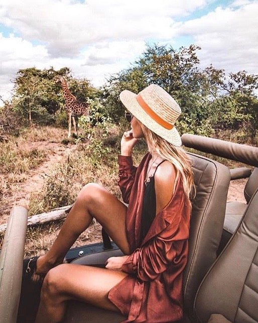 Lack of Color - The Spencer Terracotta Straw Boater Hat - natural/terracota