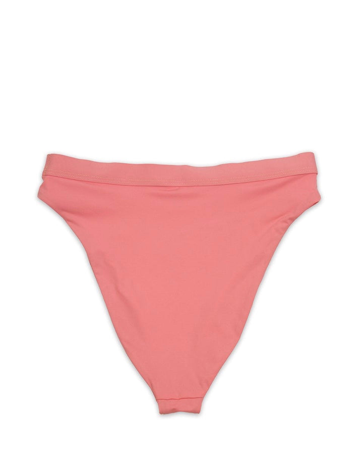 Dippin' Daisy's Sporty Banded Top High Waisted Cheeky Bottom Bikini Separates in Coral