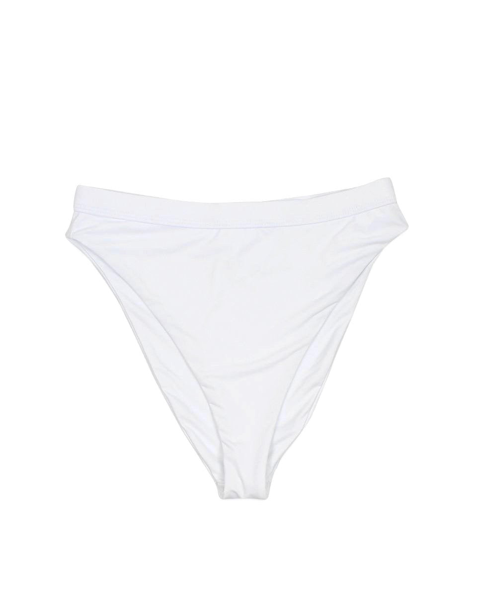 Dippin' Daisy's - Kylie Sporty Swim Top + Banded High Waist High Cut Cheeky Bottom in White