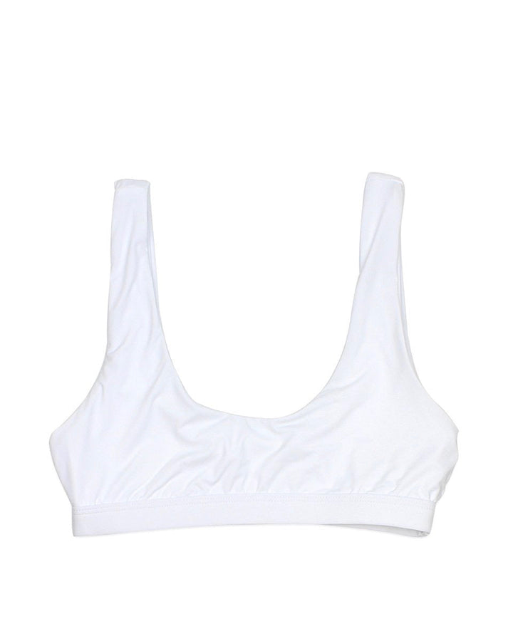 Dippin' Daisy's - Kylie Sporty Swim Top + Banded High Waist High Cut Cheeky Bottom in White