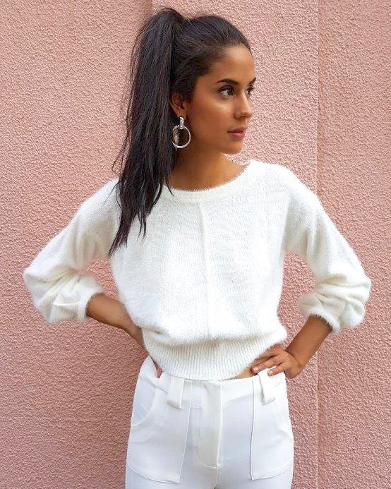 Fuzzy Cropped Sweater in More Colors