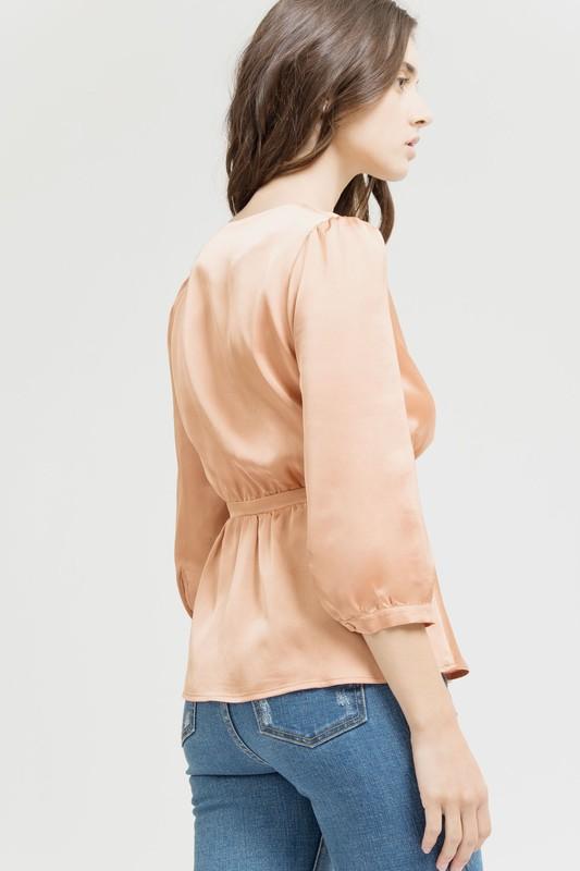 Satin Dream Top in Dark Salmon
