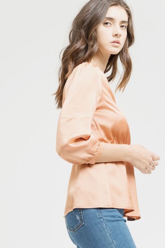Satin Dream Top in Dark Salmon