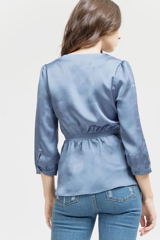 Satin Dream Top in French Blue