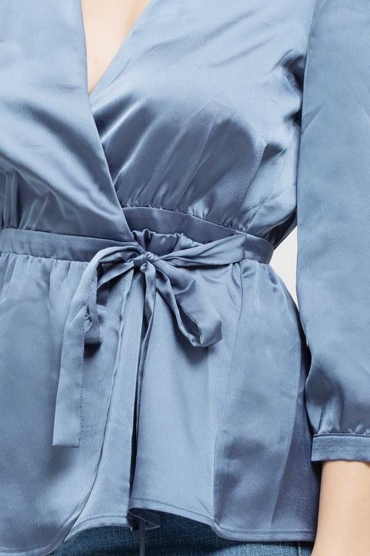 Satin Dream Top in French Blue