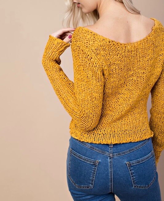 Honey Punch - Sweet Like Honey Cropped Sweater in Mustard Honey