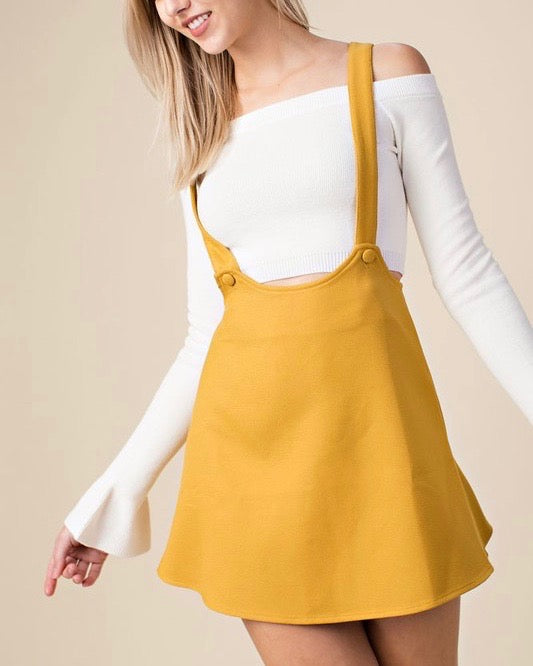 Honey Belle - Overall Skater Dress in Yellow