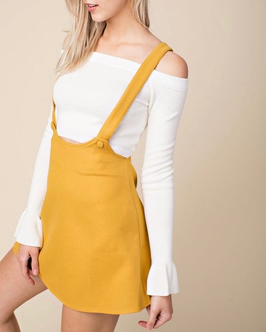 Honey Belle - Overall Skater Dress in Yellow