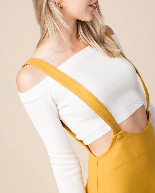 Honey Belle - Overall Skater Dress in Yellow
