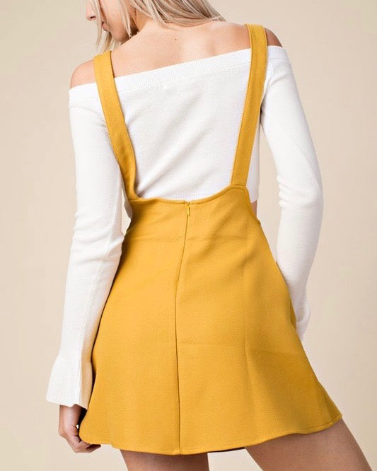 Honey Belle - Overall Skater Dress in Yellow