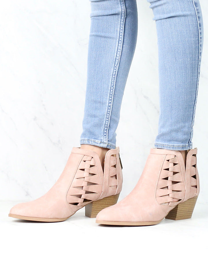 Alesso Chunky Stacked Heel Cut Out Bootie in More Colors