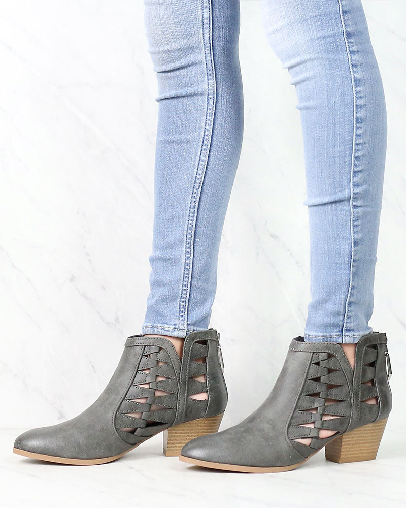 Alesso Chunky Stacked Heel Cut Out Bootie in More Colors