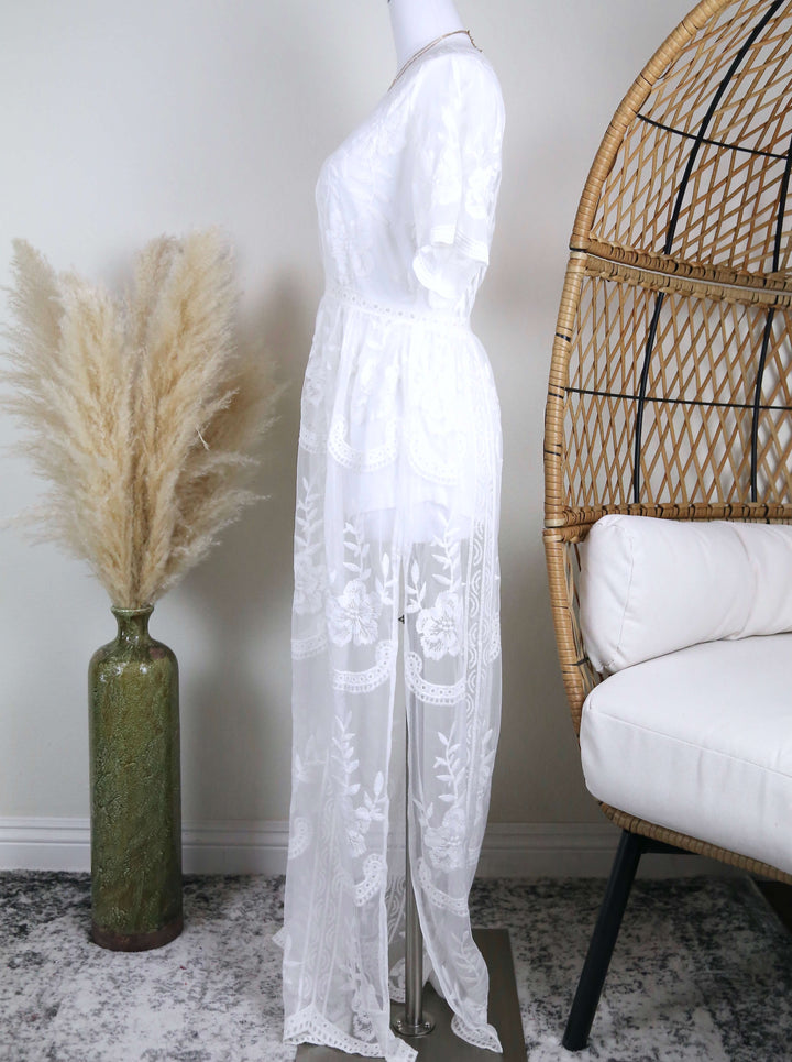 Honey Punch - As You Wish Womens Embroidered Lace Maxi Dress in More Colors
