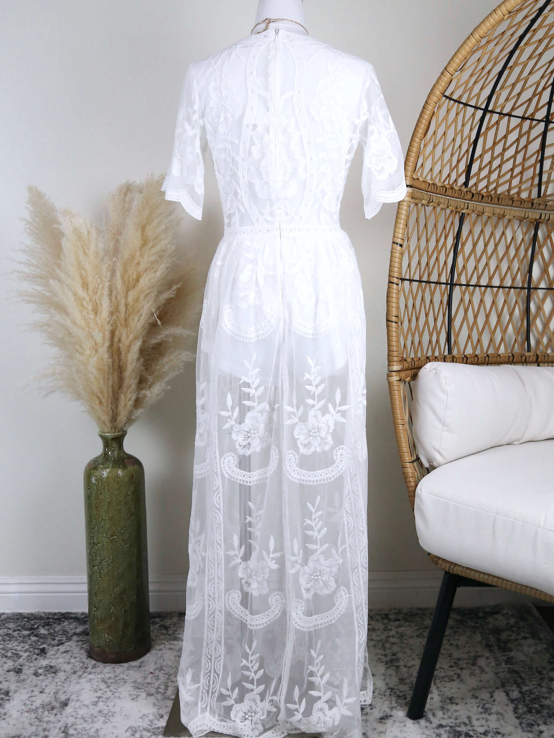 Honey Punch - As You Wish Womens Embroidered Lace Maxi Dress in More Colors