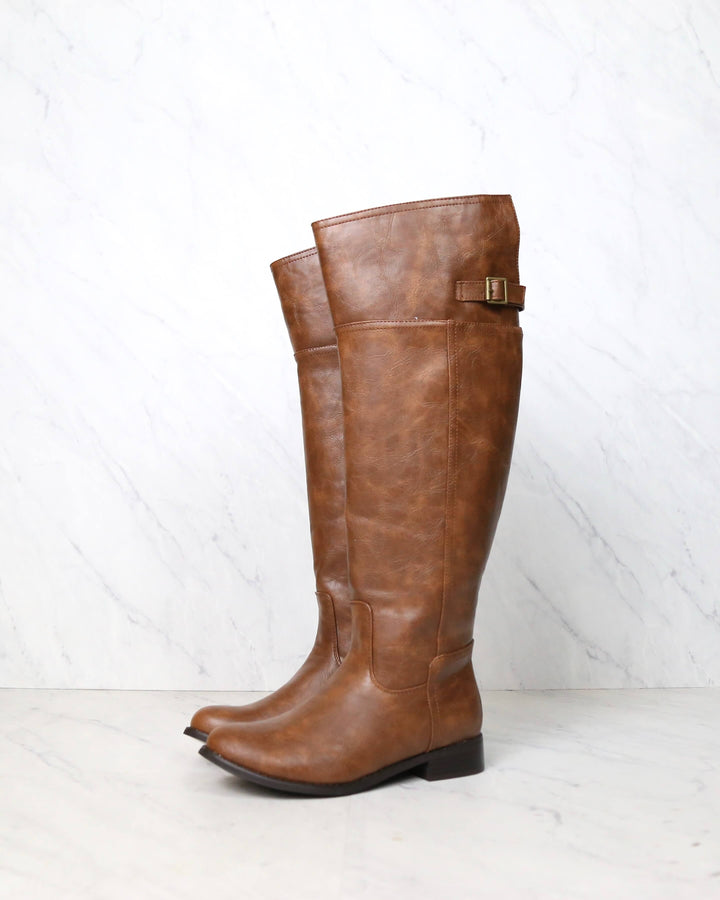 Rider's Women's Distressed Tall Riding Boots in Tan