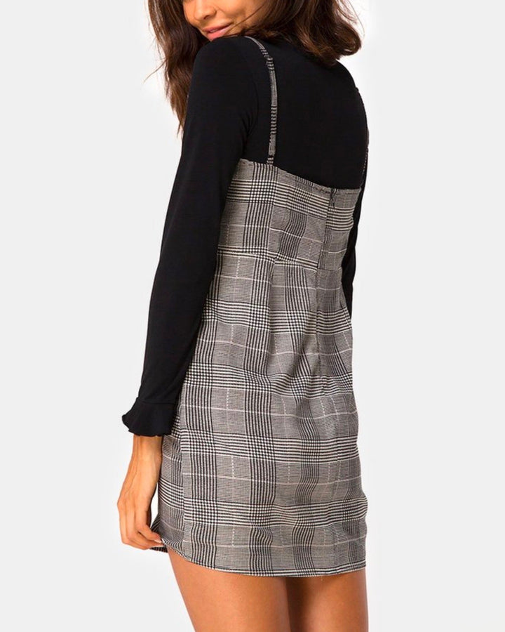 Motel Boyasly Mini Dress in Charles Check Grey