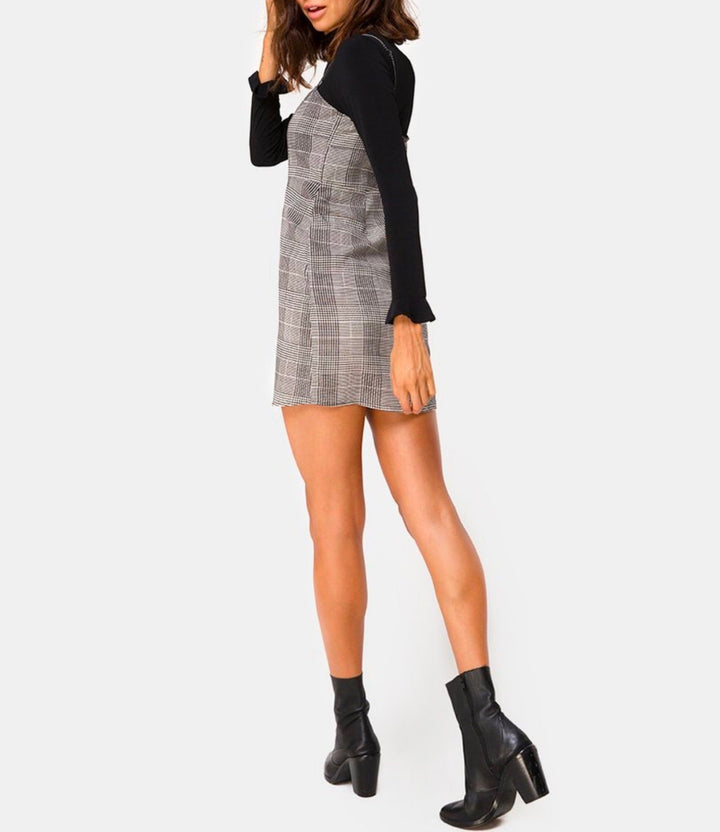 Motel Boyasly Mini Dress in Charles Check Grey