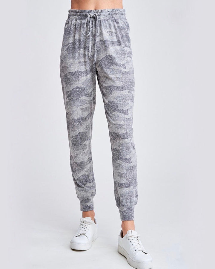 Camo Print Lounge Wear Set - Grey