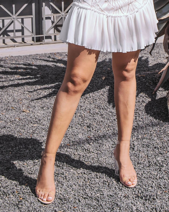 Cape Robbin - Transparent Ankle Strap Chunky Block High Heel - More Colors