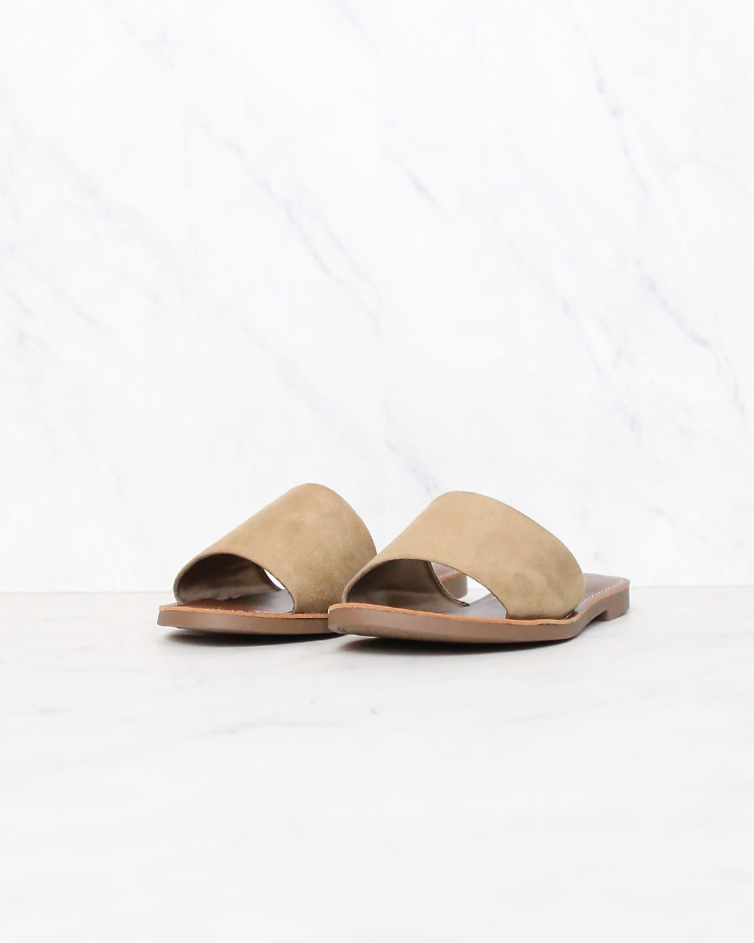 Faux Suede Slip On Sandals in More Colors