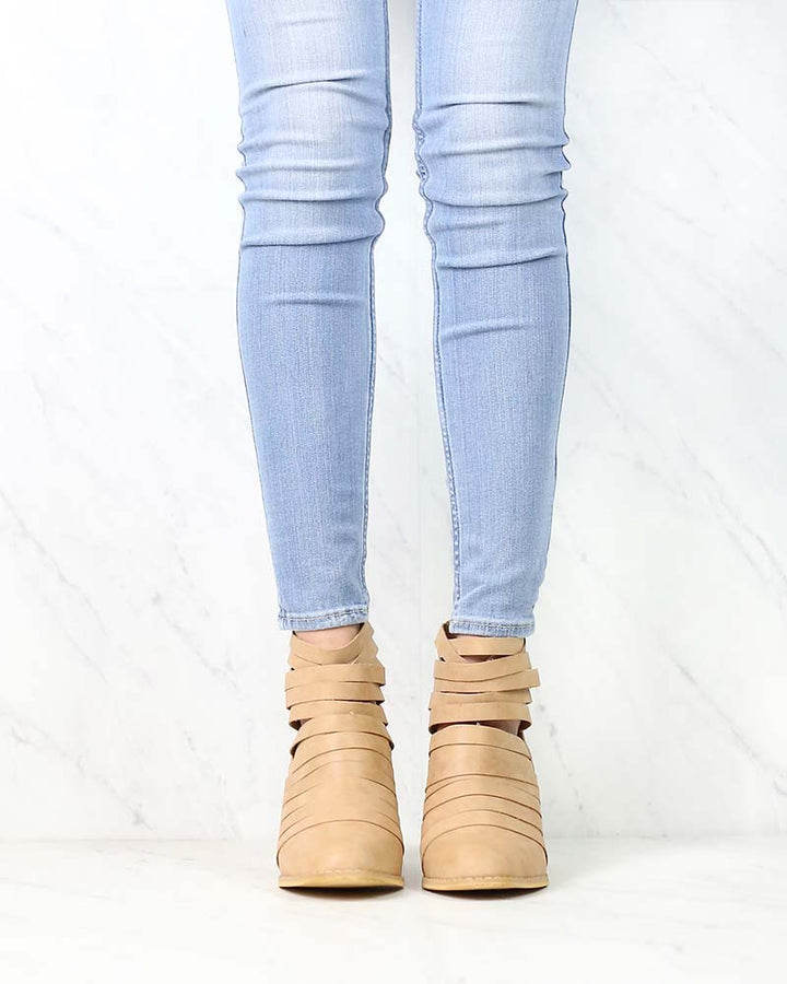 Eve Strappy Stacked Chunky Ankle Booties in More Colors