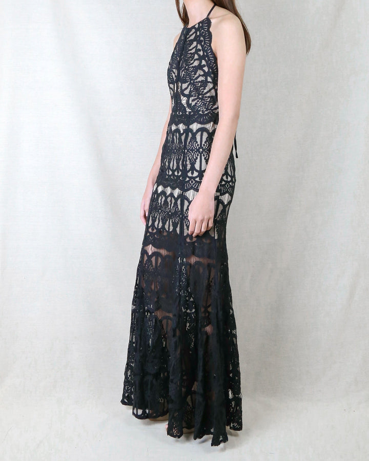Everlasting Moments Fishtail Maxi Dress in Black