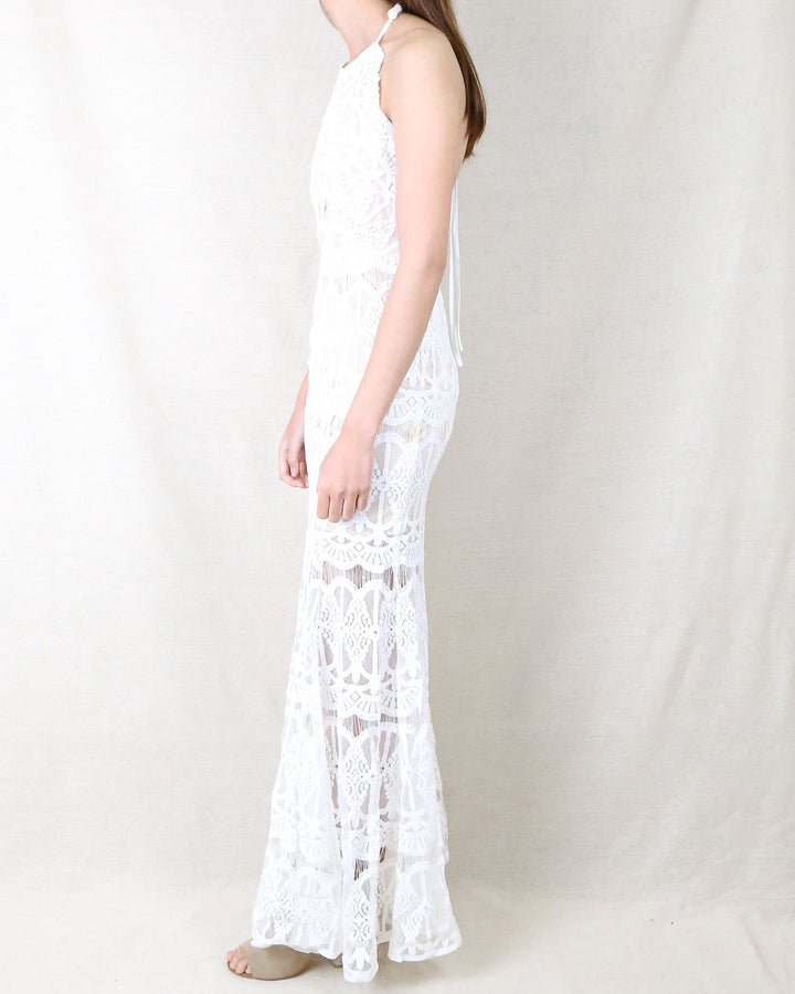 Everlasting Moments Fishtail Maxi Dress in Ivory