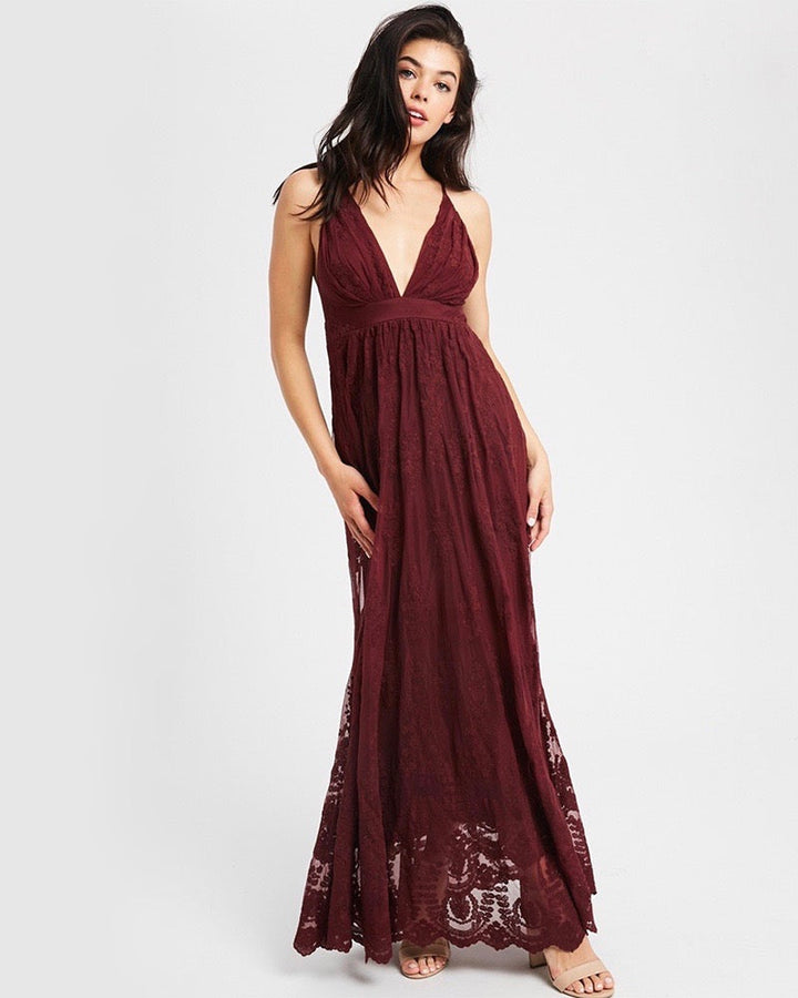 Floral Embroidered Maxi Dress - More Colors