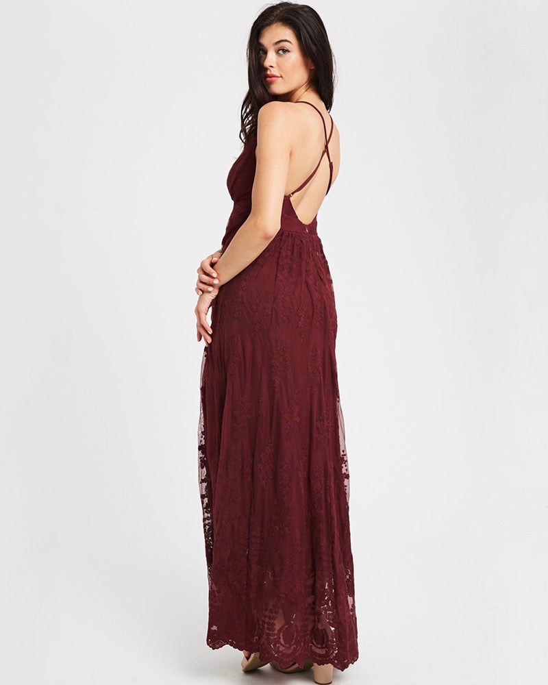 Floral Embroidered Maxi Dress - More Colors