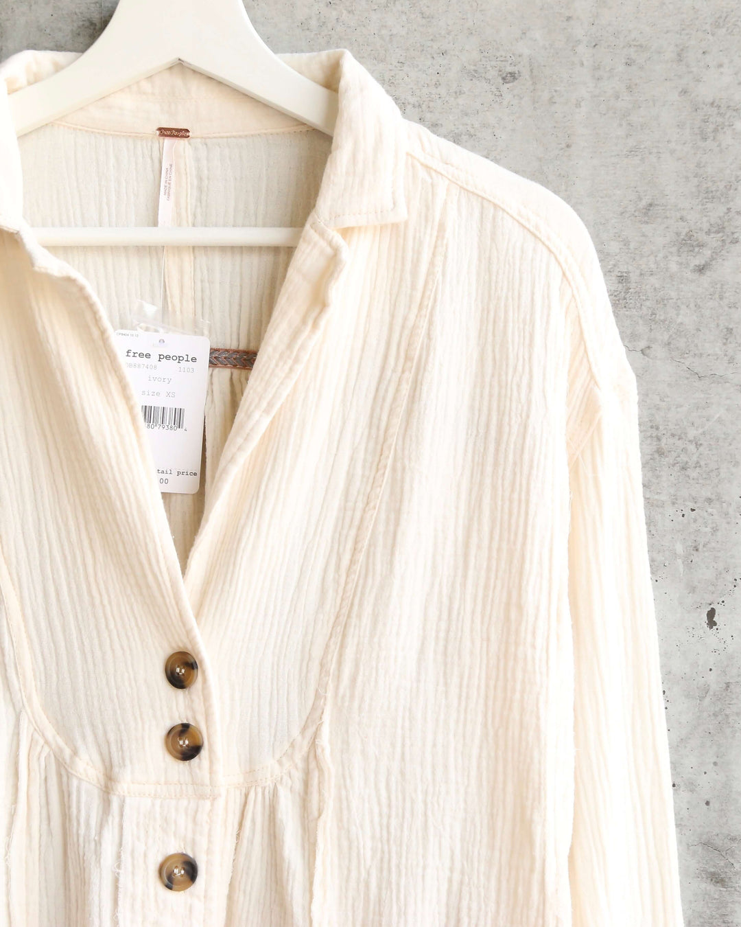 Free People - All About The Feels Linen Button Down Top - Ivory