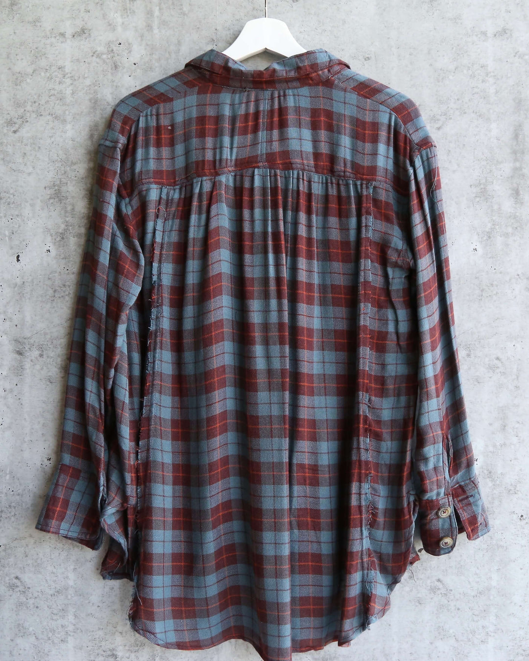 Free People - All About The Feels Plaid Button Down Top - Aubergine