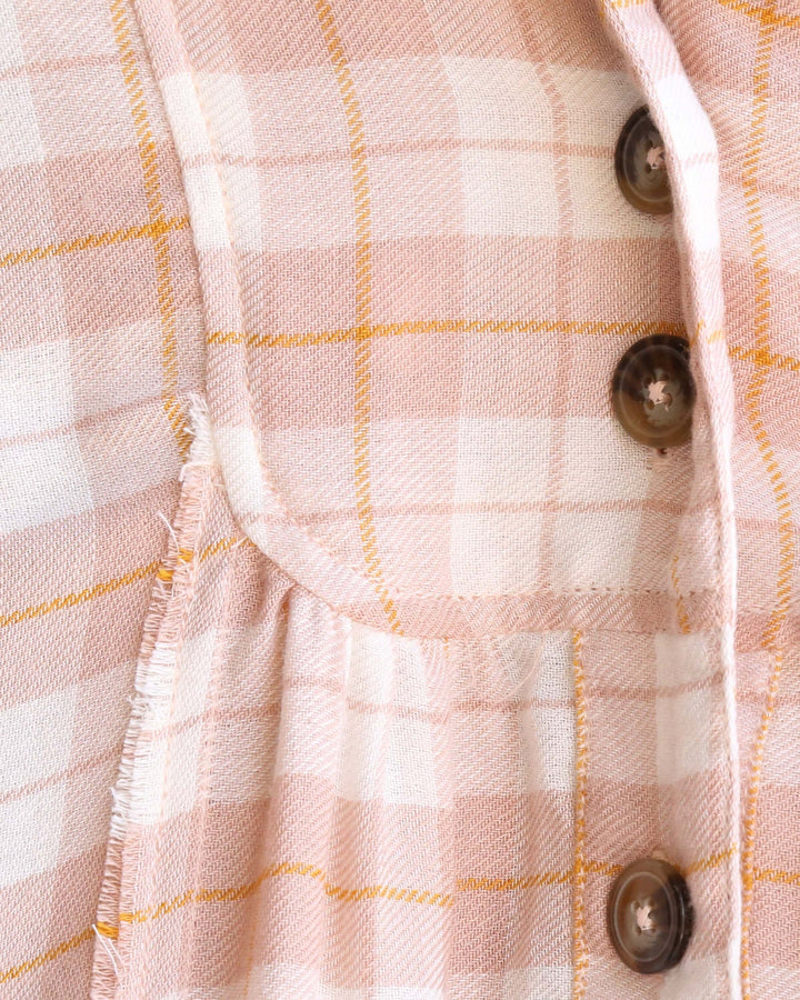 Free People - All about the feels plaid button down top - rose