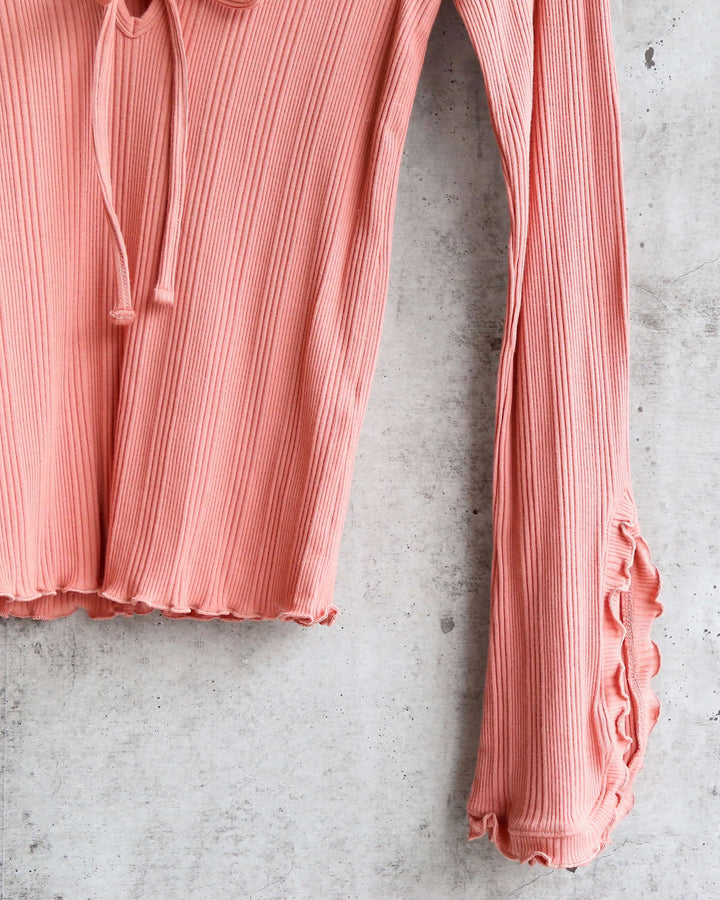 Free People - Fall for You Stretch-Jersey Long Sleeve Top - Pink Rose