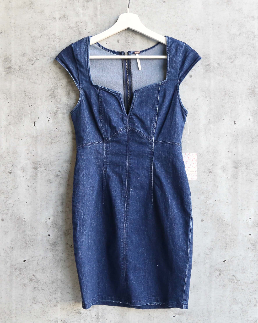 Free People - Lia Denim Bodycon Mini Dress in Blue