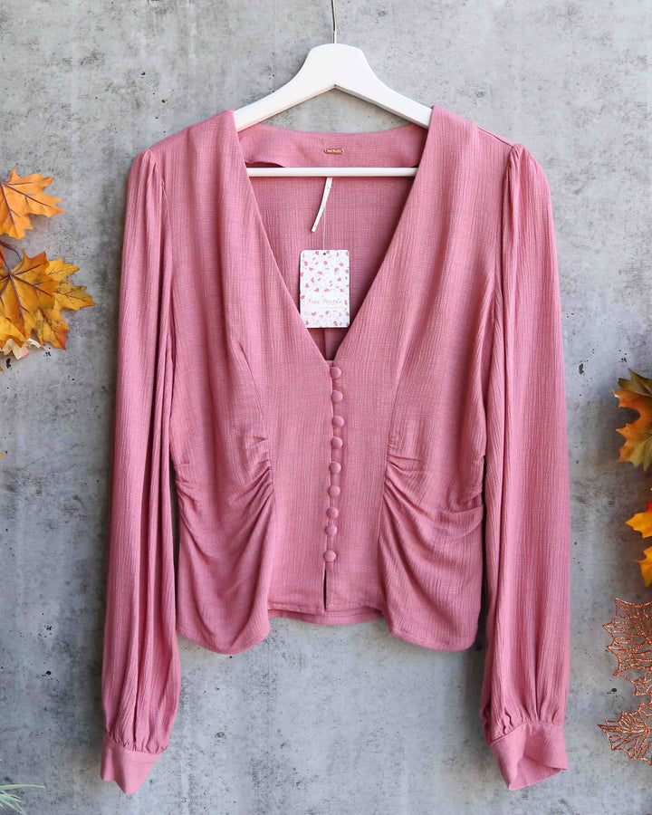 Free People - Maise Top - Mauve / Rose