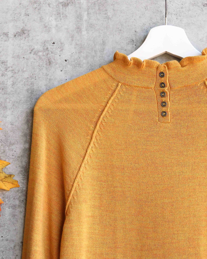 Free People - Needle & Thread High-neck merino-wool Pullover Sweater - Mustard