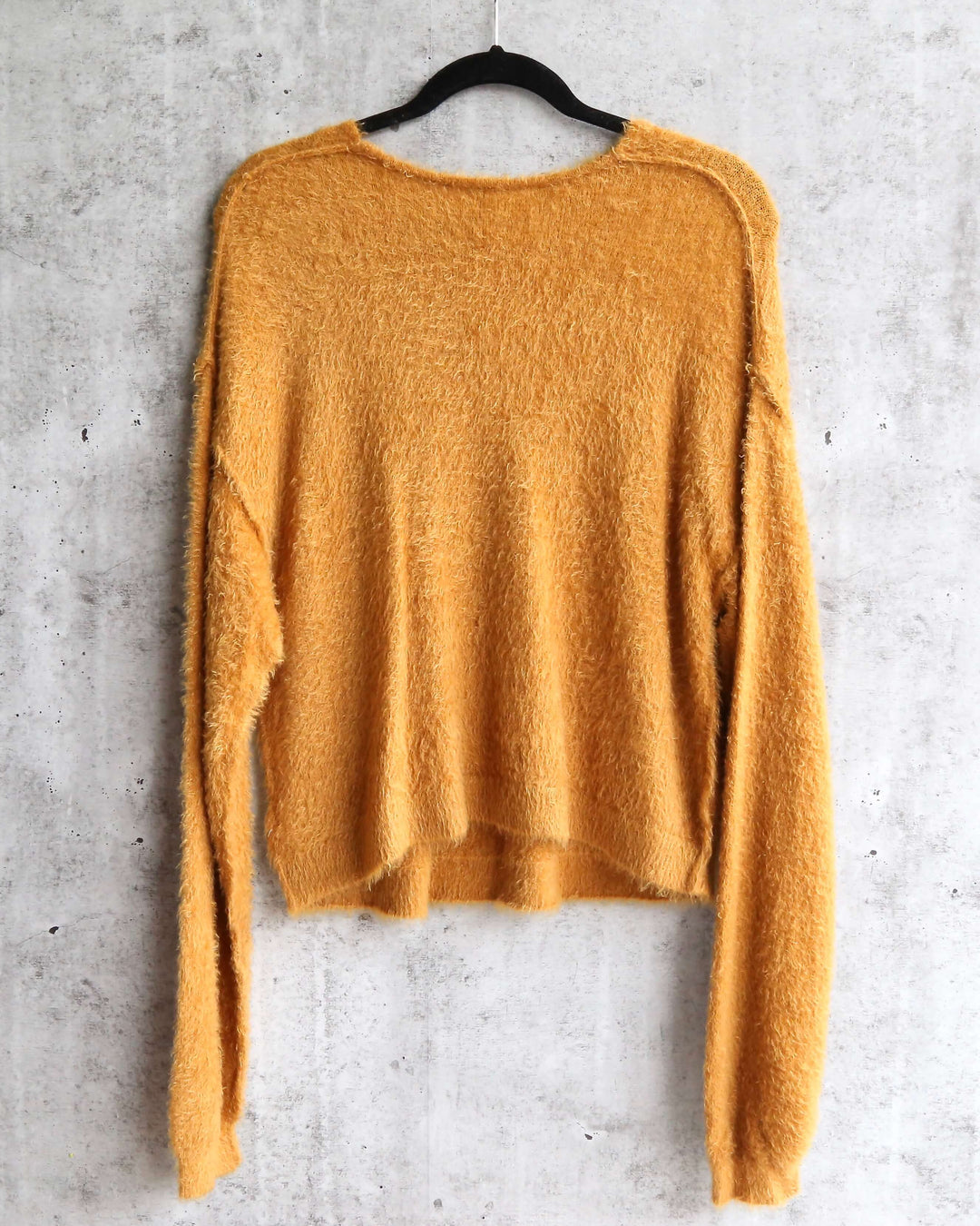 Free People - Princess V Neck Fuzzy Sweater - Gold