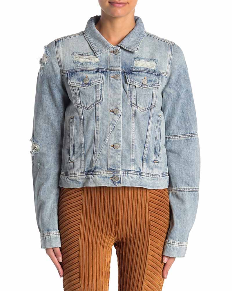 Free People - Rumors Light Wash Denim Jacket