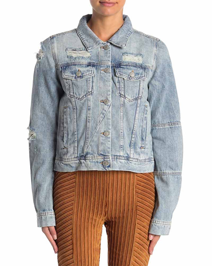 Free People - Rumors Light Wash Denim Jacket