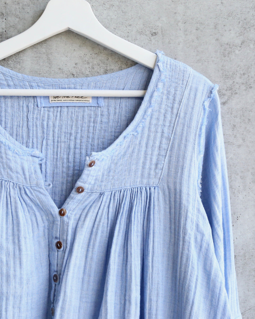 Free People - Sand Dune Linen Henley - Blue