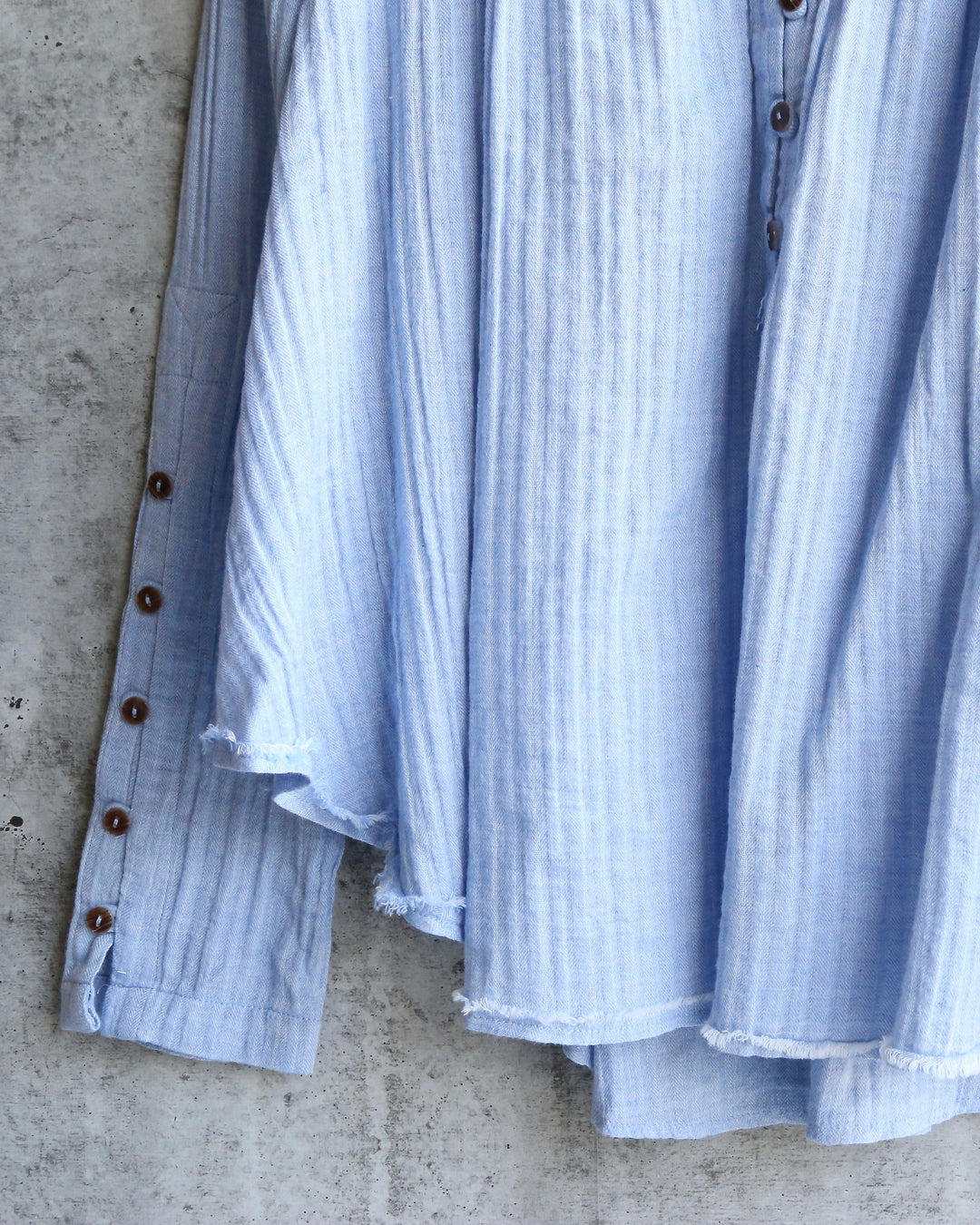 Free People - Sand Dune Linen Henley - Blue