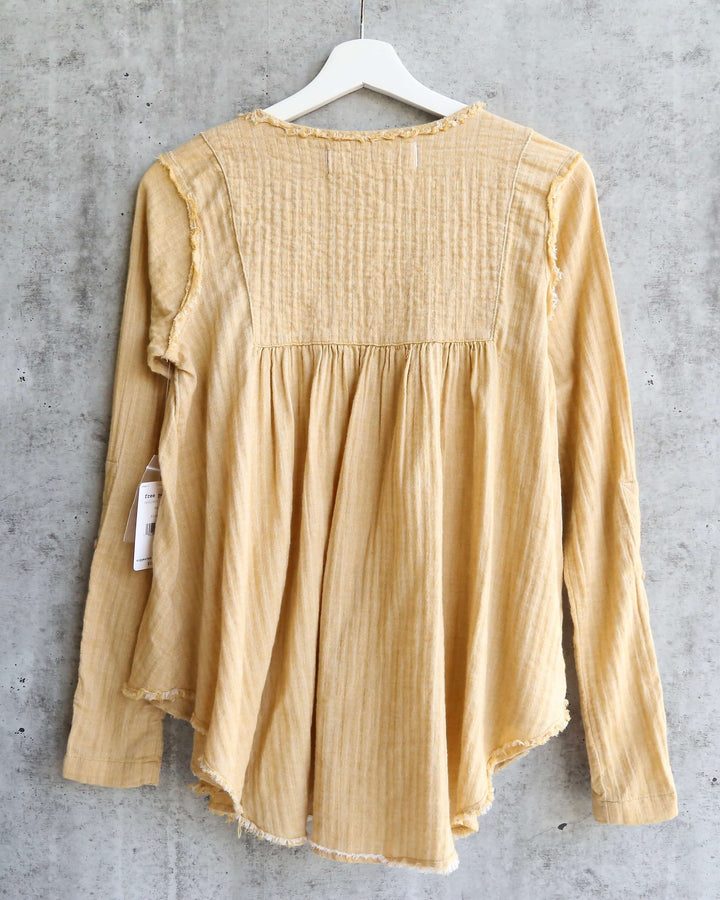 Free People - Sand Dune Linen Henley - Sand