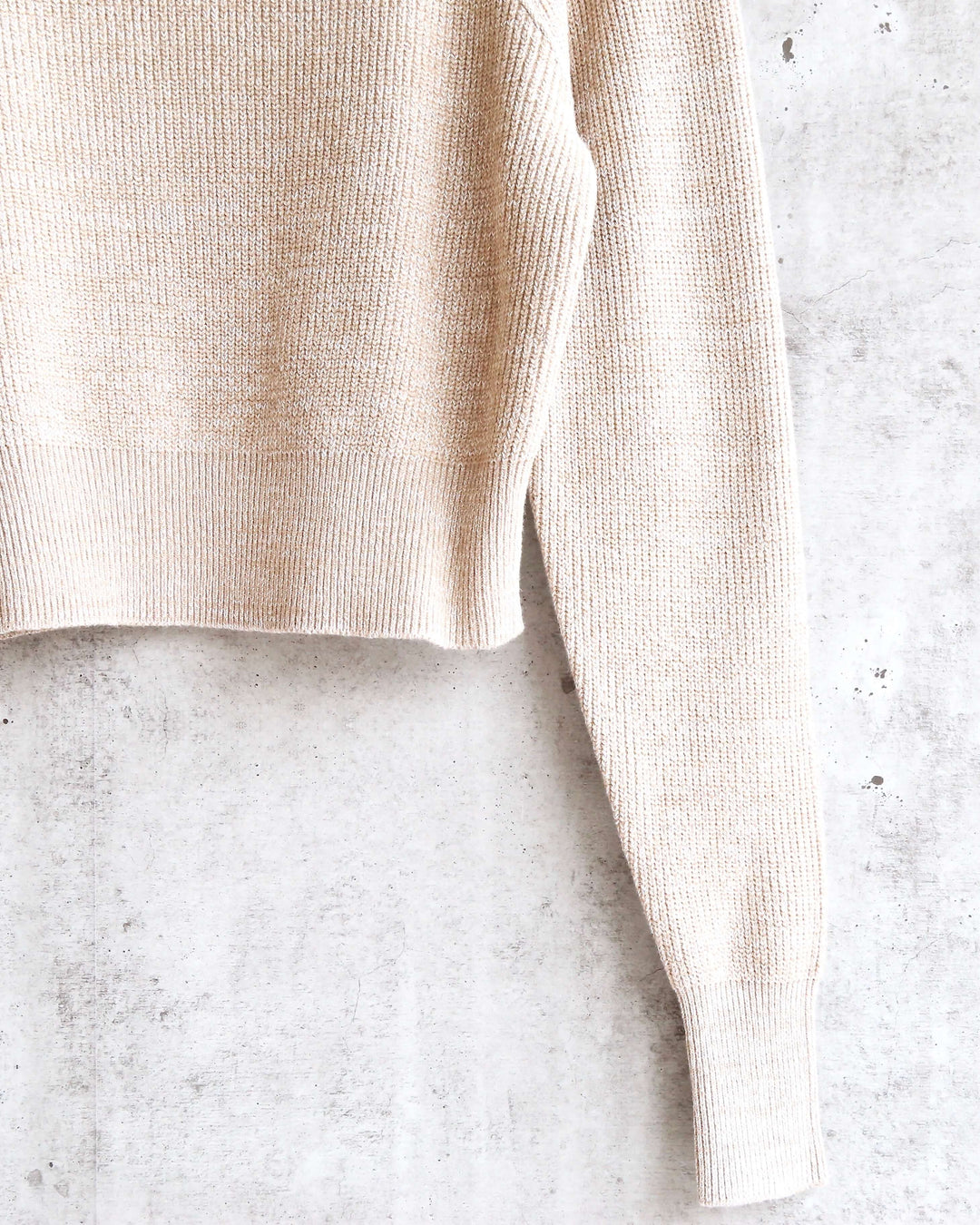 Free People - Too Good Ribbed Trim Pullover Sweater - Taupe