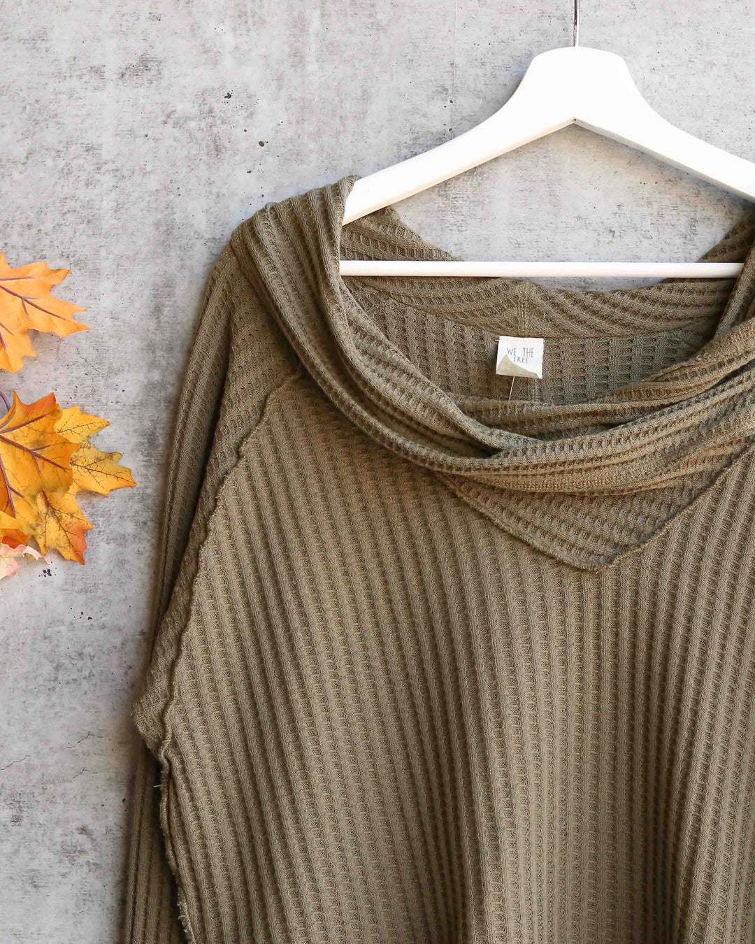 Free People - Wildcat Relax Dolman Cowl Neck Thermal Top in Moss/Military Green