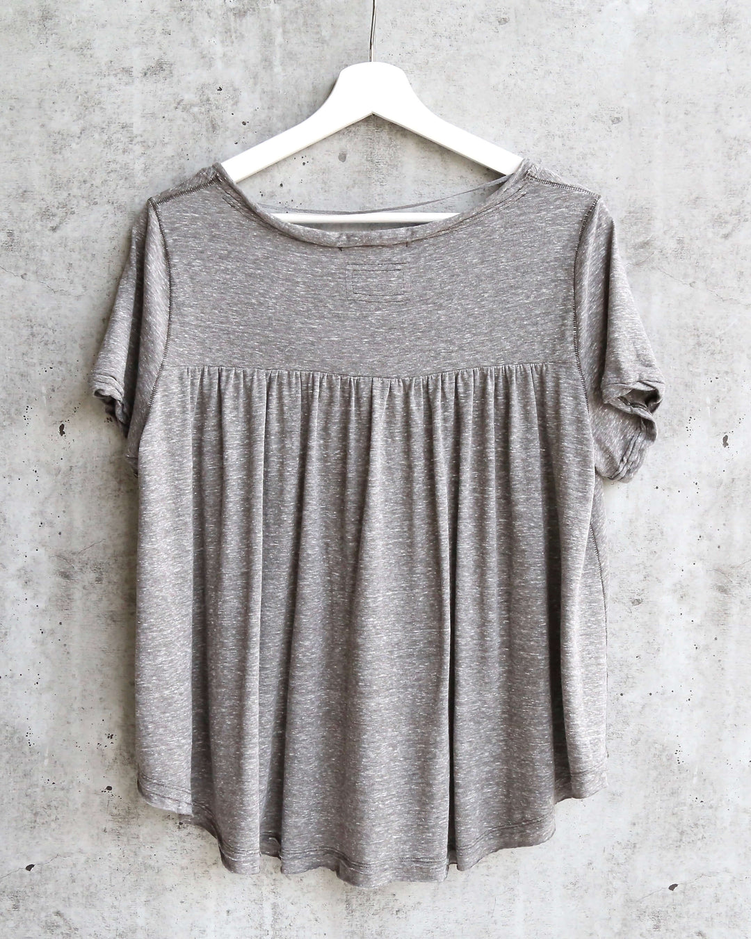 Free People All You Need Ruched V-Neck Tee - Bitter Olive