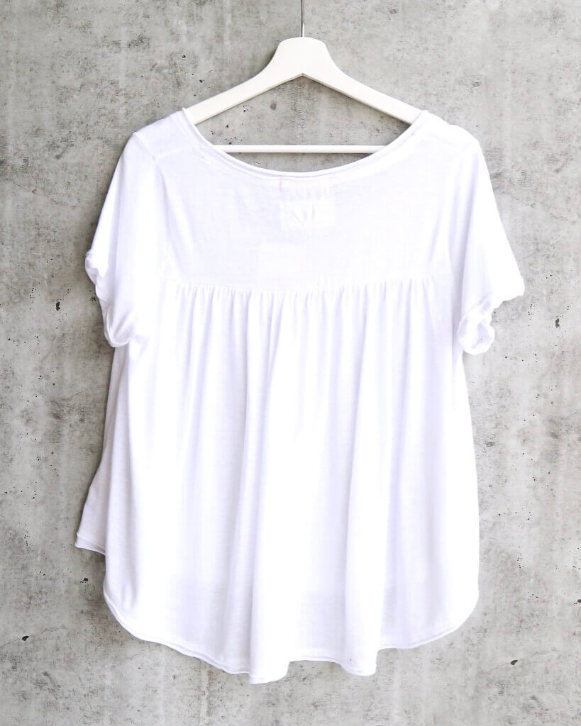 Free People All You Need Ruched V-Neck Tee - White